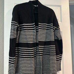 GAP Black and White Striped Cardigan